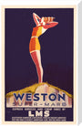 'Weston-super-Mare', LMS poster, c 1930s. stretched canvas large none Art Print - Science Museum Shop