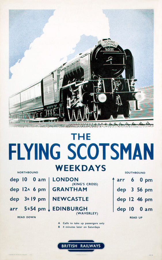 'The Flying Scotsman', BR poster, 1950. Art Print - Science Museum Shop
