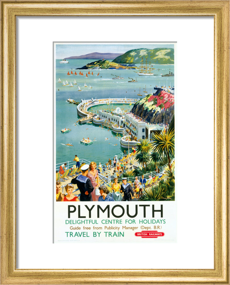'Plymouth', BR (WR) poster, c 1950s. art print extra small gold Art Print - Science Museum Shop