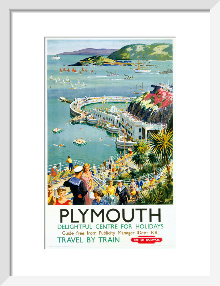 'Plymouth', BR (WR) poster, c 1950s. art print small white Art Print - Science Museum Shop