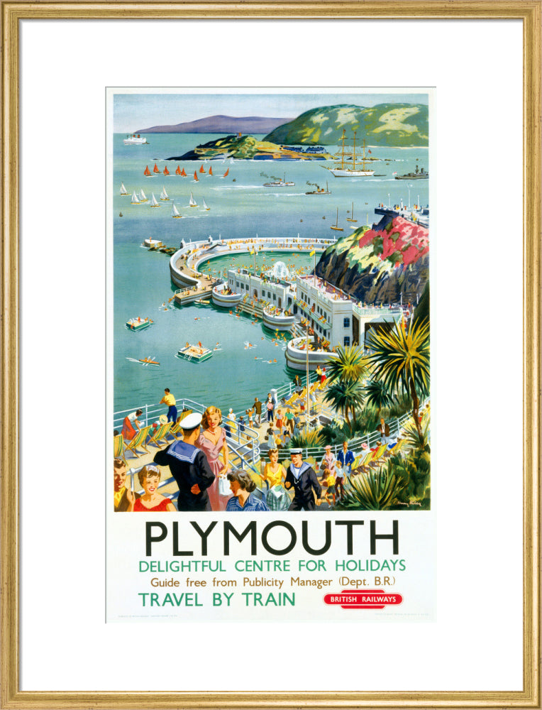 'Plymouth', BR (WR) poster, c 1950s. art print large gold Art Print - Science Museum Shop