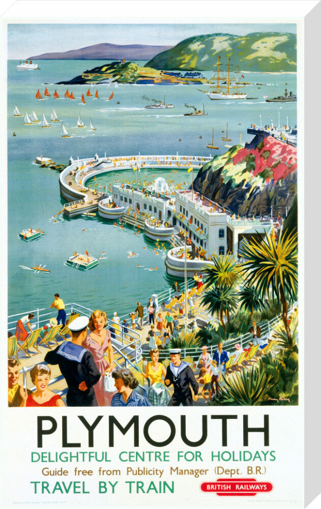 'Plymouth', BR (WR) poster, c 1950s. stretched canvas large none Art Print - Science Museum Shop