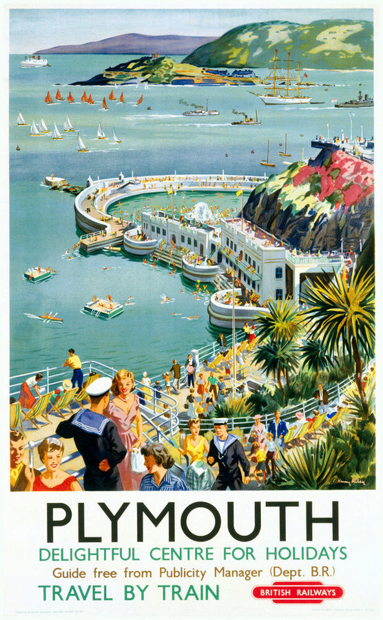 'Plymouth', BR (WR) poster, c 1950s. Art Print - Science Museum Shop