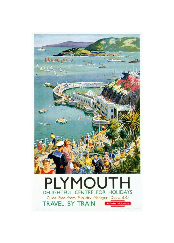 'Plymouth', BR (WR) poster, c 1950s. unstretched canvas small none Art Print - Science Museum Shop