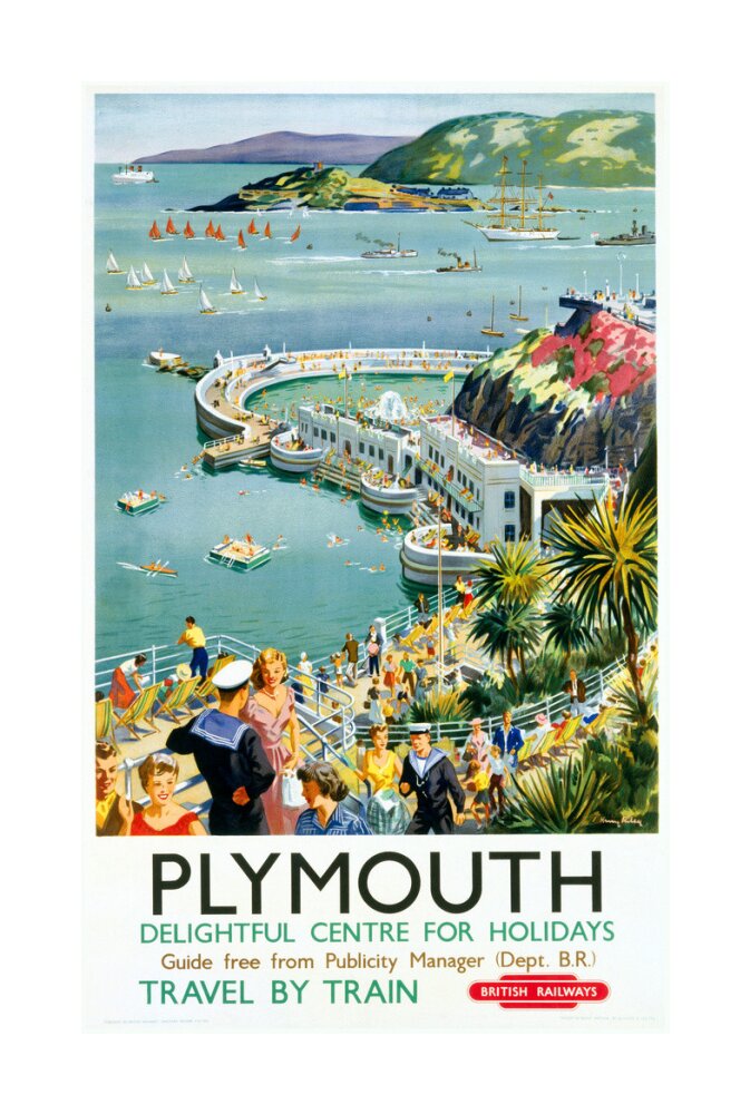 'Plymouth', BR (WR) poster, c 1950s. unstretched canvas large none Art Print - Science Museum Shop