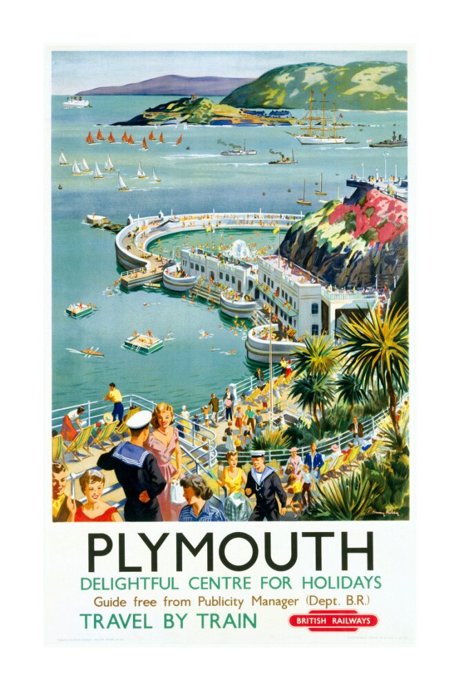 'Plymouth', BR (WR) poster, c 1950s. unstretched canvas extra large none Art Print - Science Museum Shop