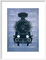 Steam locomotive, poster. art print medium white Art Print - Science Museum Shop