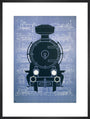 Steam locomotive, poster. art print large black Art Print - Science Museum Shop