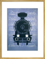 Steam locomotive, poster. art print large gold Art Print - Science Museum Shop