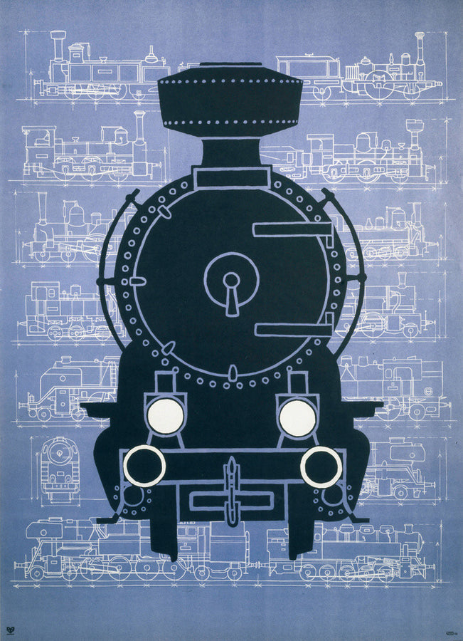 Steam locomotive, poster. Art Print - Science Museum Shop