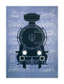 Steam locomotive, poster. unstretched canvas large none Art Print - Science Museum Shop