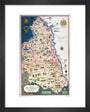Map of Northumberland and Durham, BR (NER) poster, 1949. art print extra small black Art Print - Science Museum Shop