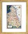 Map of Northumberland and Durham, BR (NER) poster, 1949. art print extra small gold Art Print - Science Museum Shop