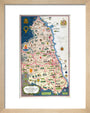 Map of Northumberland and Durham, BR (NER) poster, 1949. art print extra small natural Art Print - Science Museum Shop