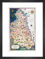 Map of Northumberland and Durham, BR (NER) poster, 1949. art print small black Art Print - Science Museum Shop