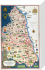 Map of Northumberland and Durham, BR (NER) poster, 1949. stretched canvas small none Art Print - Science Museum Shop