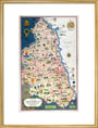 Map of Northumberland and Durham, BR (NER) poster, 1949. art print large gold Art Print - Science Museum Shop