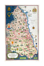 Map of Northumberland and Durham, BR (NER) poster, 1949. unstretched canvas large none Art Print - Science Museum Shop