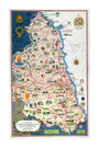 Map of Northumberland and Durham, BR (NER) poster, 1949. unstretched canvas extra large none Art Print - Science Museum Shop