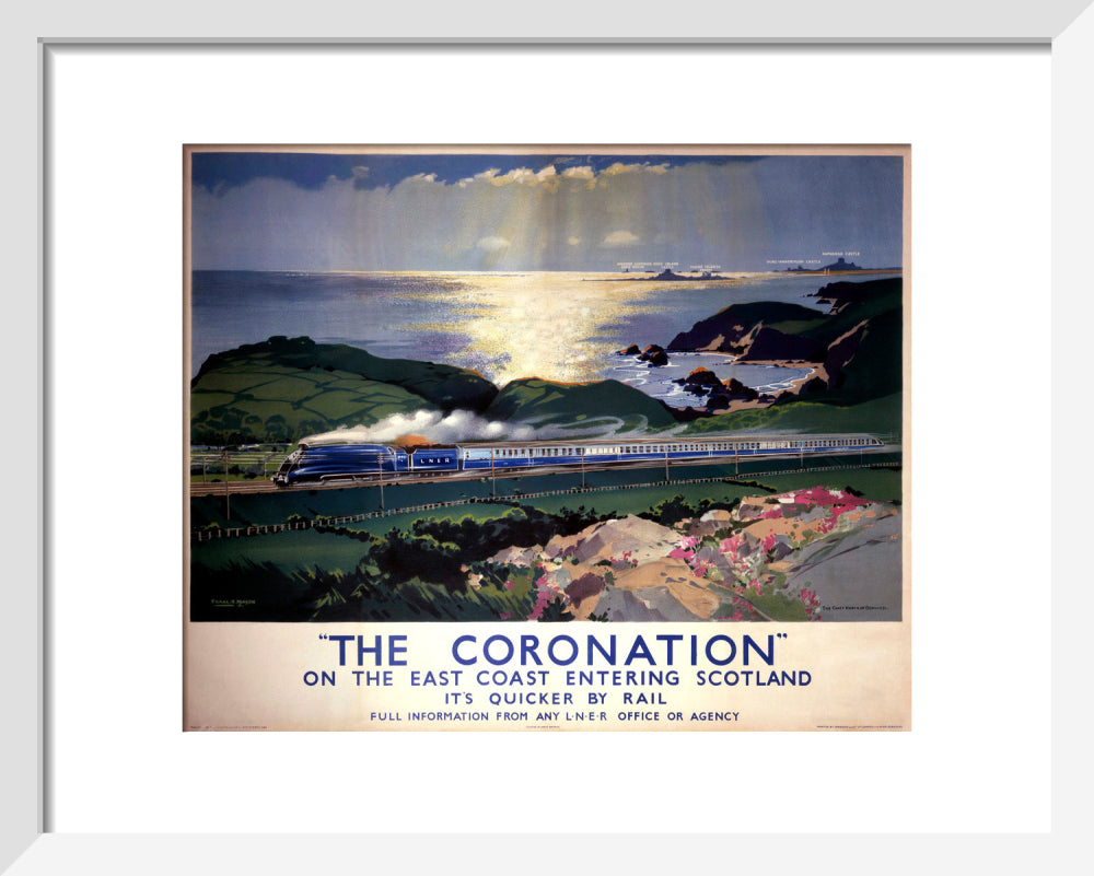 'The Coronation', LNER poster, 1938. art print extra small white Art Print - Science Museum Shop