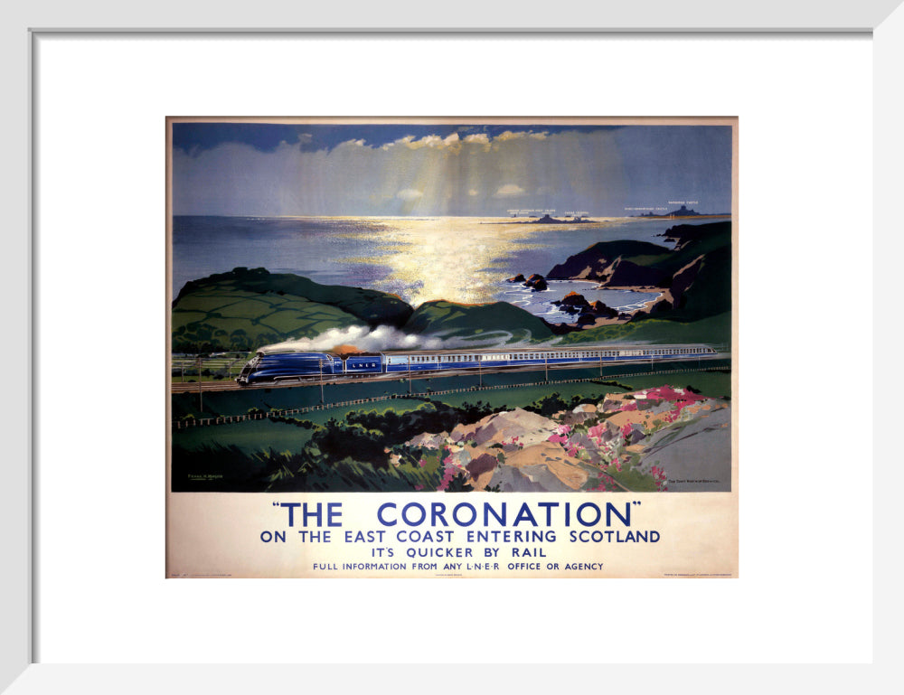 'The Coronation', LNER poster, 1938. art print small white Art Print - Science Museum Shop