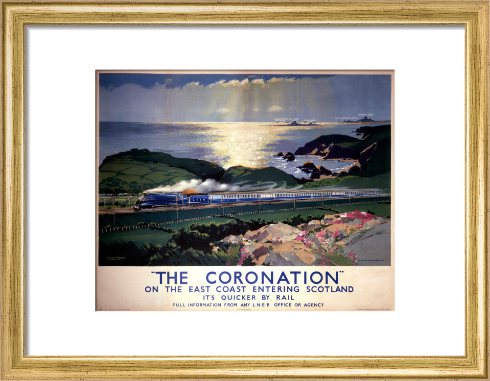 'The Coronation', LNER poster, 1938. art print small gold Art Print - Science Museum Shop