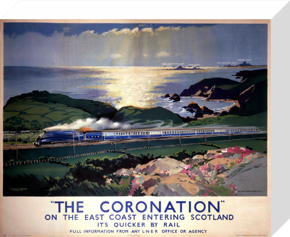 'The Coronation', LNER poster, 1938. stretched canvas small none Art Print - Science Museum Shop