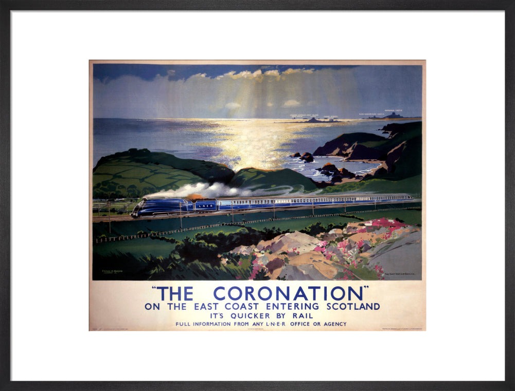 'The Coronation', LNER poster, 1938. art print large black Art Print - Science Museum Shop