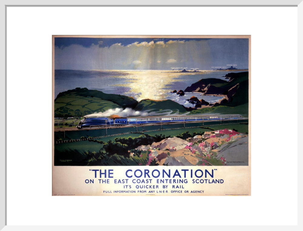 'The Coronation', LNER poster, 1938. art print large white Art Print - Science Museum Shop