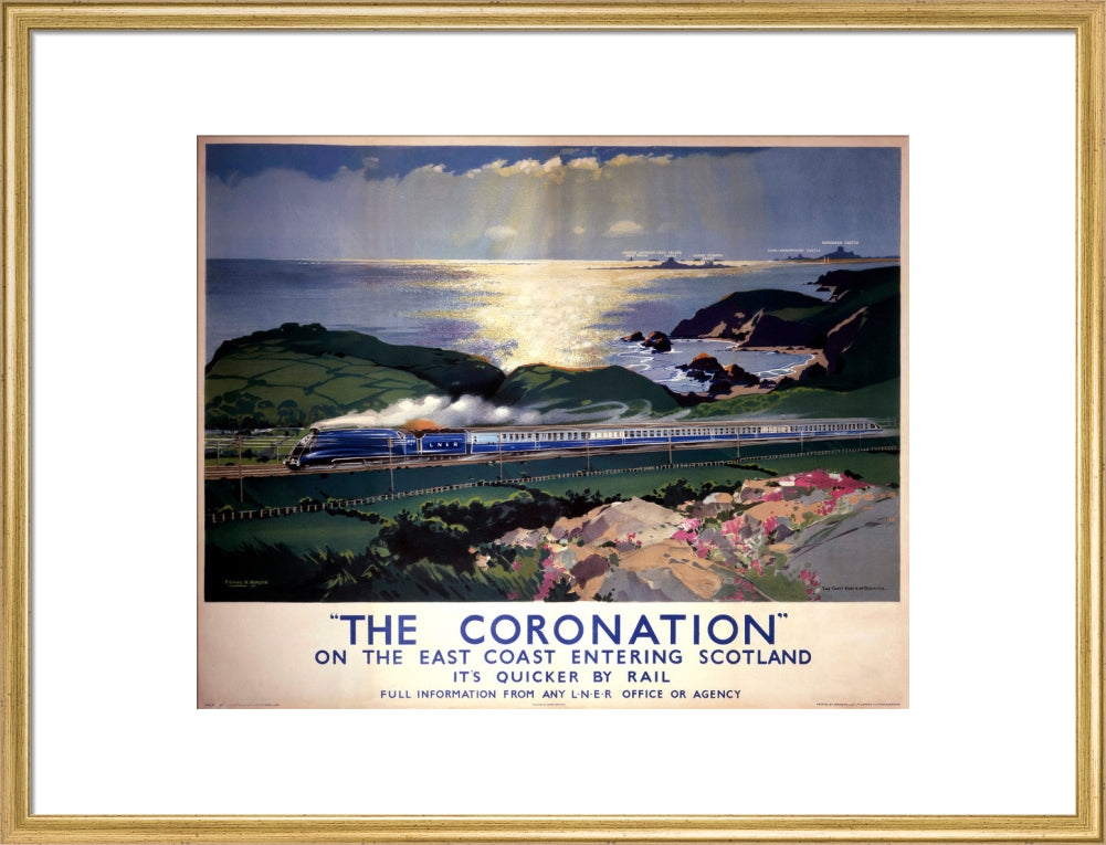 'The Coronation', LNER poster, 1938. art print large gold Art Print - Science Museum Shop