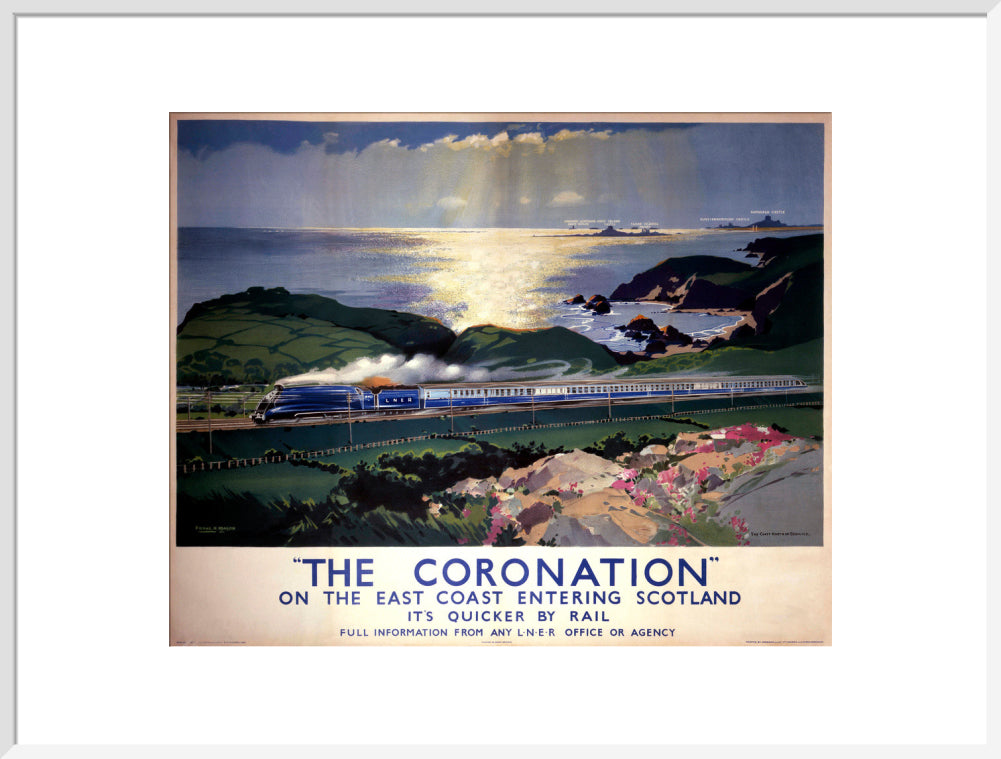 'The Coronation', LNER poster, 1938. art print extra large white Art Print - Science Museum Shop