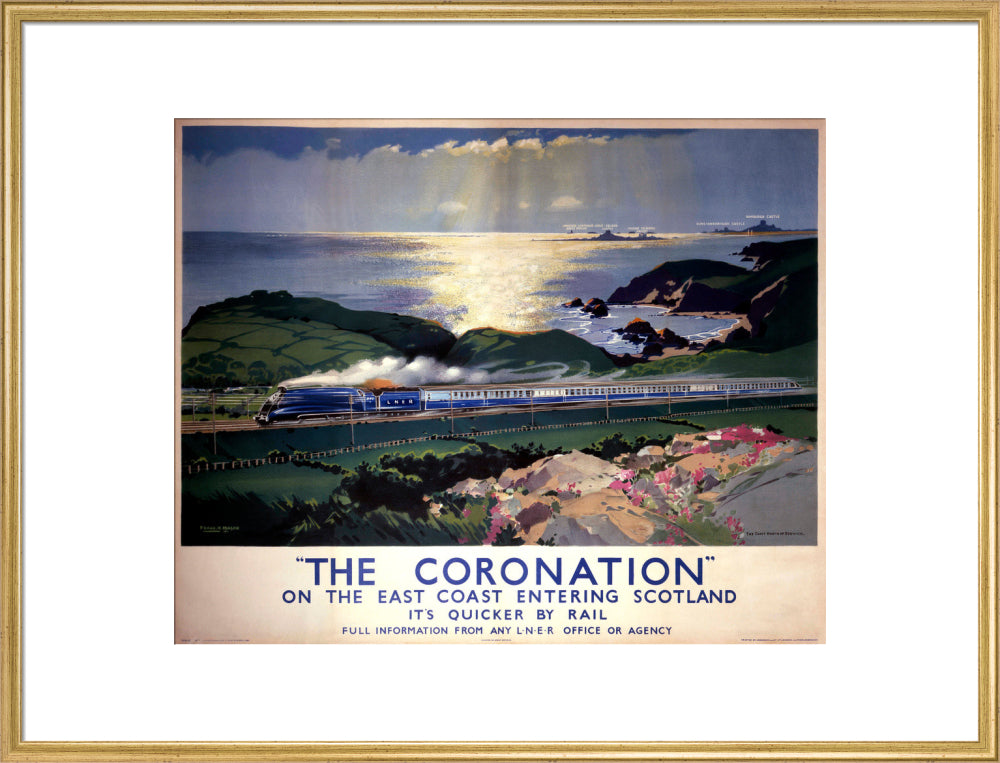 'The Coronation', LNER poster, 1938. art print extra large gold Art Print - Science Museum Shop
