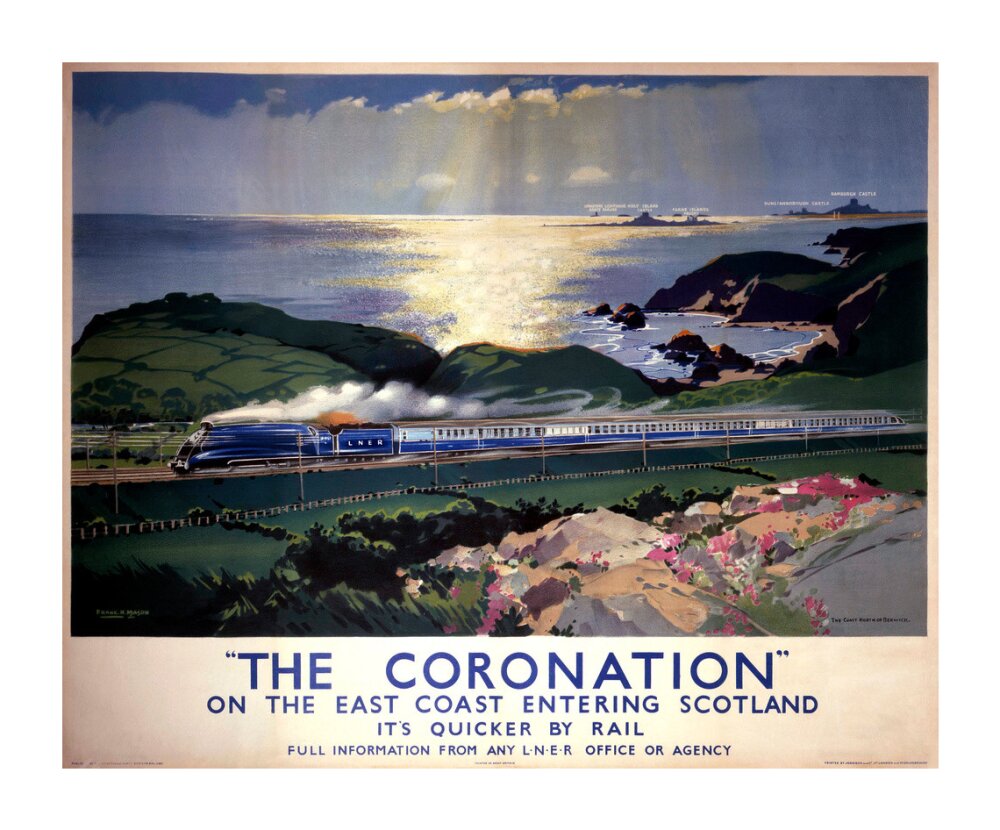 'The Coronation', LNER poster, 1938. unstretched canvas extra large none Art Print - Science Museum Shop
