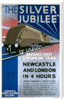 'The Silver Jubilee, Britain's First Streamline Train', LNER poster, 1935. stretched canvas extra large none Art Print - Science Museum Shop