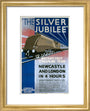 'The Silver Jubilee, Britain's First Streamline Train', LNER poster, 1935. art print extra small gold Art Print - Science Museum Shop