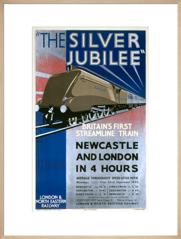 'The Silver Jubilee, Britain's First Streamline Train', LNER poster, 1935. art print extra large natural Art Print - Science Museum Shop