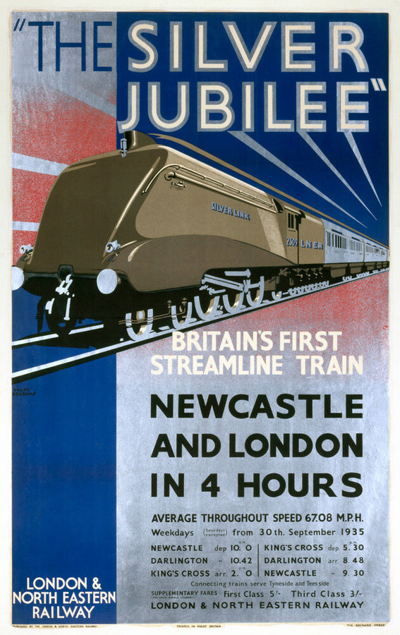 'The Silver Jubilee, Britain's First Streamline Train', LNER poster, 1935. Art Print - Science Museum Shop
