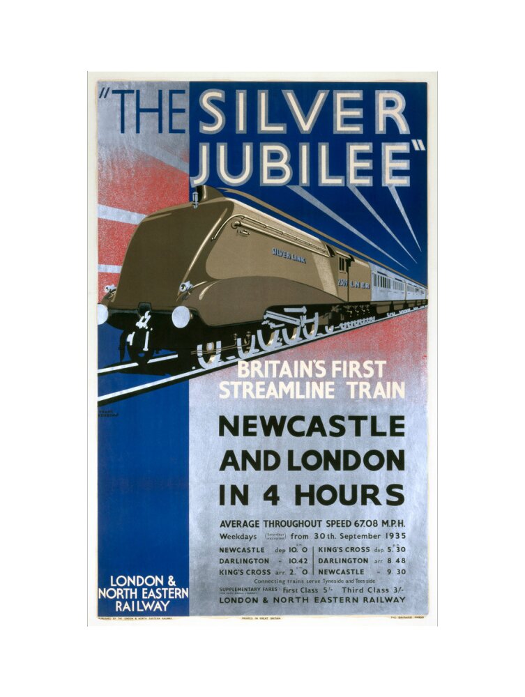 'The Silver Jubilee, Britain's First Streamline Train', LNER poster, 1935. art print large none Art Print - Science Museum Shop