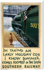 'I'm Taking an Early Holiday', SR poster, 1936. stretched canvas extra large none Art Print - Science Museum Shop