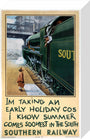 'I'm Taking an Early Holiday', SR poster, 1936. stretched canvas small none Art Print - Science Museum Shop