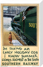 'I'm Taking an Early Holiday', SR poster, 1936. stretched canvas medium none Art Print - Science Museum Shop