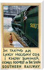 'I'm Taking an Early Holiday', SR poster, 1936. stretched canvas large none Art Print - Science Museum Shop