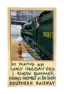 'I'm Taking an Early Holiday', SR poster, 1936. unstretched canvas large none Art Print - Science Museum Shop
