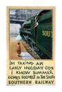 'I'm Taking an Early Holiday', SR poster, 1936. unstretched canvas extra large none Art Print - Science Museum Shop