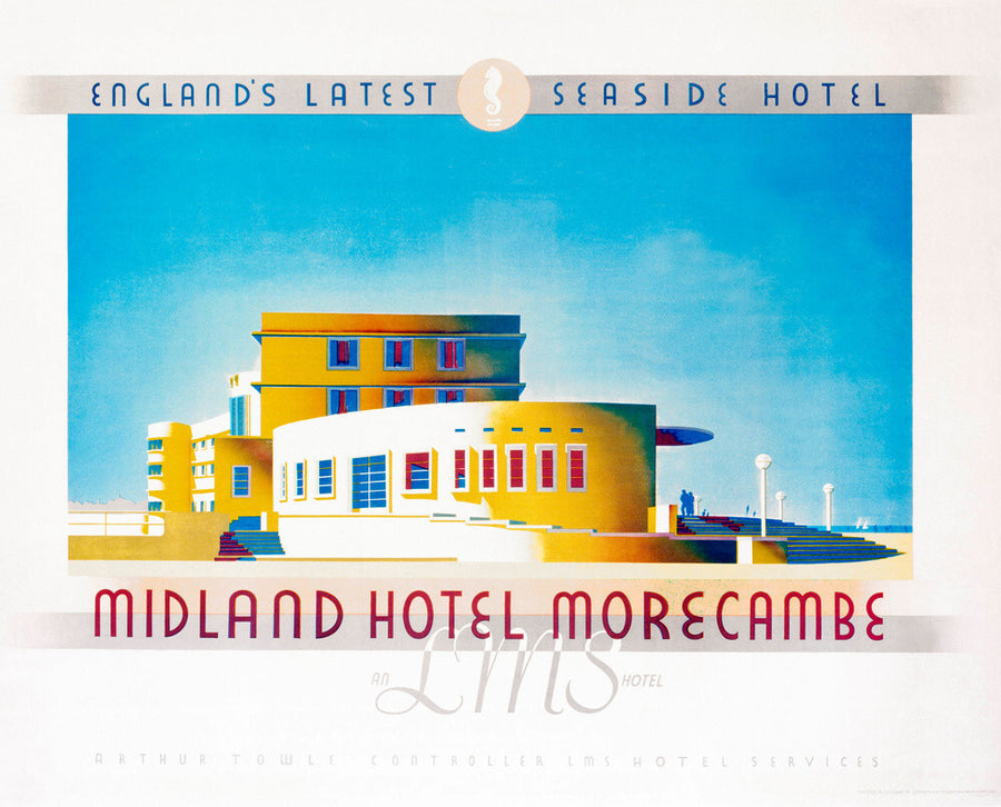 'Midland Hotel, Morecambe', LMS poster, 1933. Art Print - Science Museum Shop