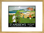 'St Andrews', LNER poster, 1920s. art print medium gold Art Print - Science Museum Shop