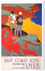 'East Coast Joys No 1 - Walking Tours', LNER poster, 1931. stretched canvas extra large none Art Print - Science Museum Shop