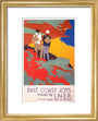 'East Coast Joys No 1 - Walking Tours', LNER poster, 1931. art print extra small gold Art Print - Science Museum Shop