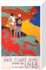 'East Coast Joys No 1 - Walking Tours', LNER poster, 1931. stretched canvas small none Art Print - Science Museum Shop