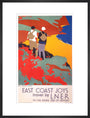 'East Coast Joys No 1 - Walking Tours', LNER poster, 1931. art print large black Art Print - Science Museum Shop